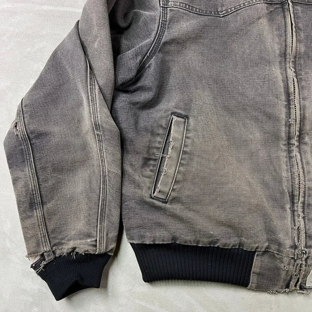 Vintage Carhartt Jacket Mens XL Black Santa Fe Red Quilted Liner USA 90s‎ JQ2105